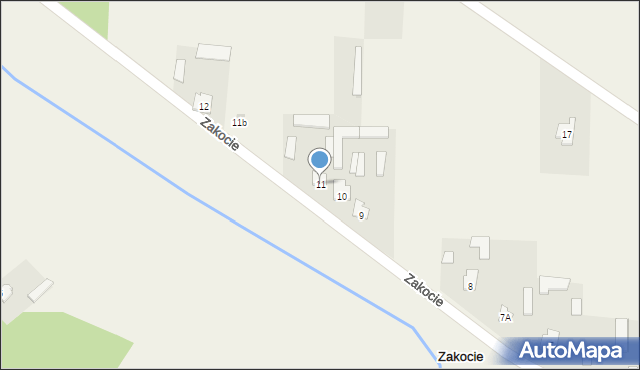 Zakocie, Zakocie, 11, mapa Zakocie