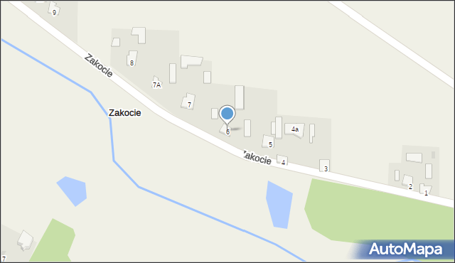 Zakocie, Zakocie, 6, mapa Zakocie