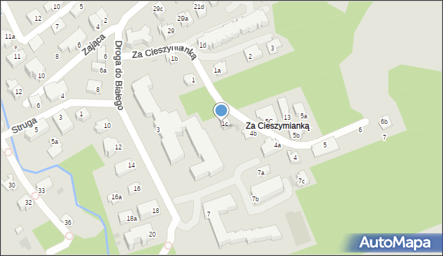 Zakopane, Za Cieszynianką, 1g, mapa Zakopanego