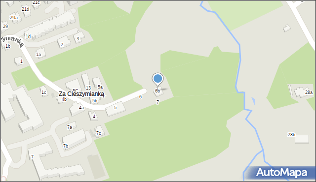 Zakopane, Za Cieszynianką, 6b, mapa Zakopanego