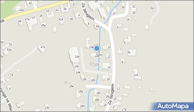 Zakopane, Za Strugiem, 12a, mapa Zakopanego