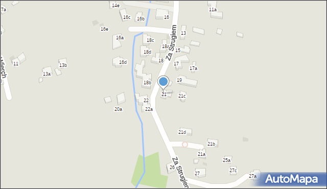 Zakopane, Za Strugiem, 21, mapa Zakopanego