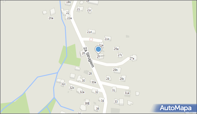 Zakopane, Za Strugiem, 27, mapa Zakopanego