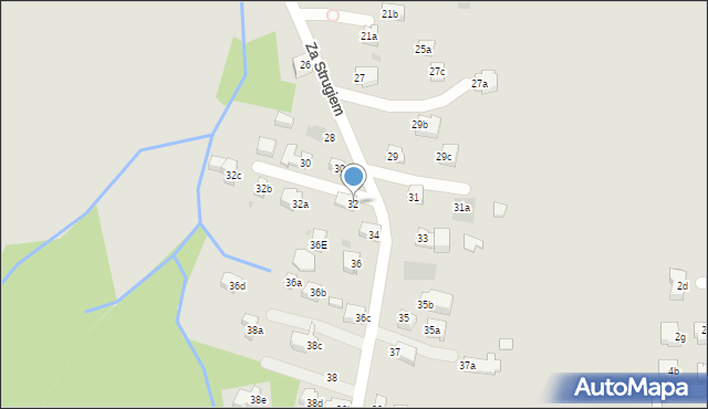 Zakopane, Za Strugiem, 32, mapa Zakopanego