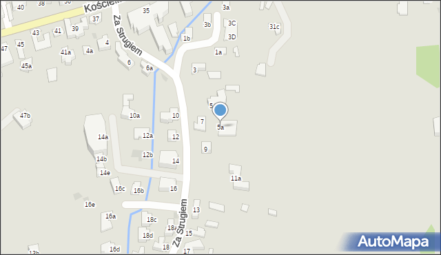 Zakopane, Za Strugiem, 5a, mapa Zakopanego