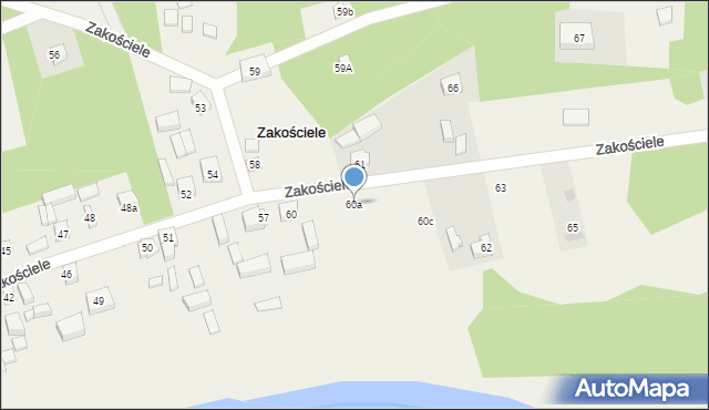 Zakościele, Zakościele, 60a, mapa Zakościele