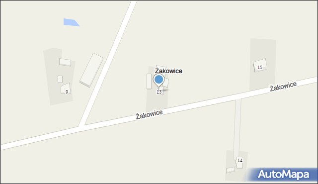 Żakowice, Żakowice, 13, mapa Żakowice