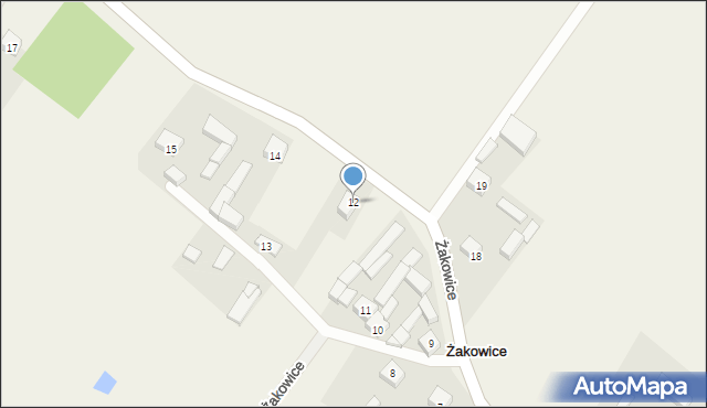 Żakowice, Żakowice, 12, mapa Żakowice