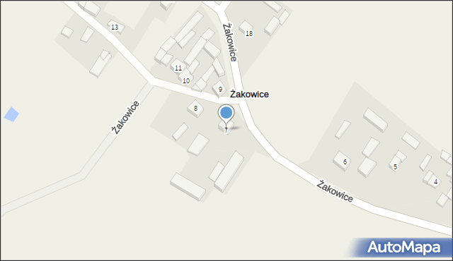 Żakowice, Żakowice, 7, mapa Żakowice