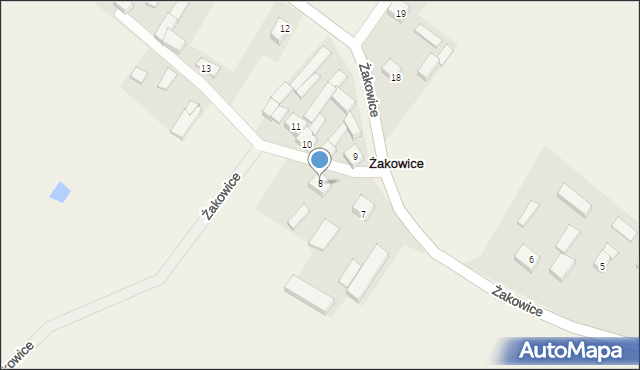 Żakowice, Żakowice, 8, mapa Żakowice