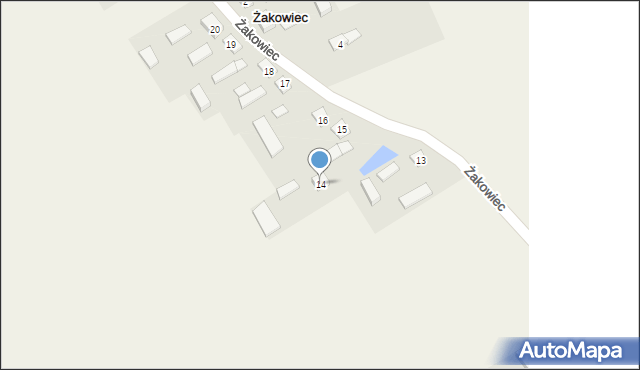 Żakowiec, Żakowiec, 14, mapa Żakowiec