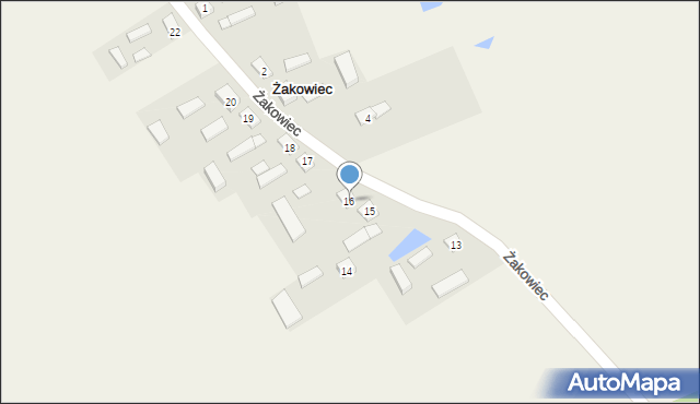 Żakowiec, Żakowiec, 16, mapa Żakowiec