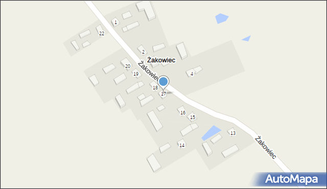 Żakowiec, Żakowiec, 17, mapa Żakowiec