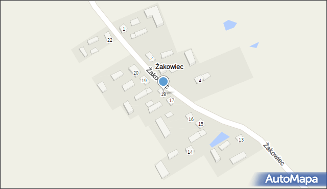 Żakowiec, Żakowiec, 18, mapa Żakowiec