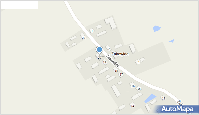 Żakowiec, Żakowiec, 20, mapa Żakowiec