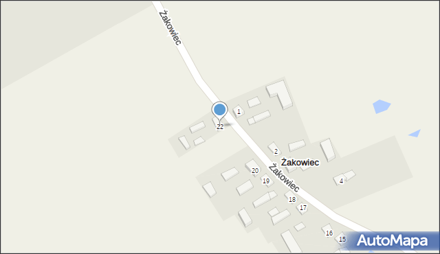 Żakowiec, Żakowiec, 22, mapa Żakowiec