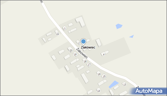 Żakowiec, Żakowiec, 3, mapa Żakowiec