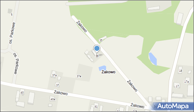 Żakowo, Żakowo, 36, mapa Żakowo