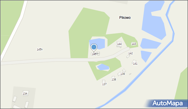 Żakowo, Żakowo, 145, mapa Żakowo