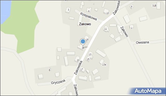 Żakowo, Żakowo, 21, mapa Żakowo