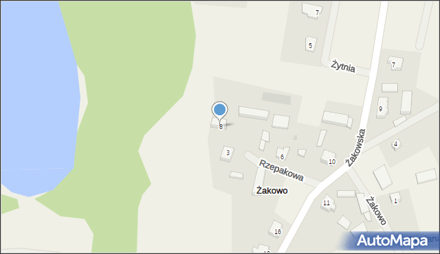 Żakowo, Żakowo, 23A, mapa Żakowo