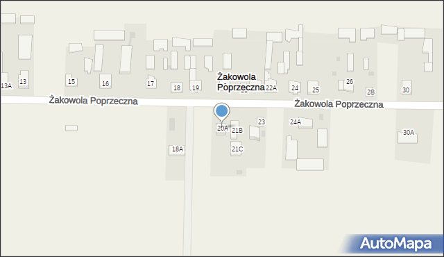 Żakowola Poprzeczna, Żakowola Poprzeczna, 20A, mapa Żakowola Poprzeczna
