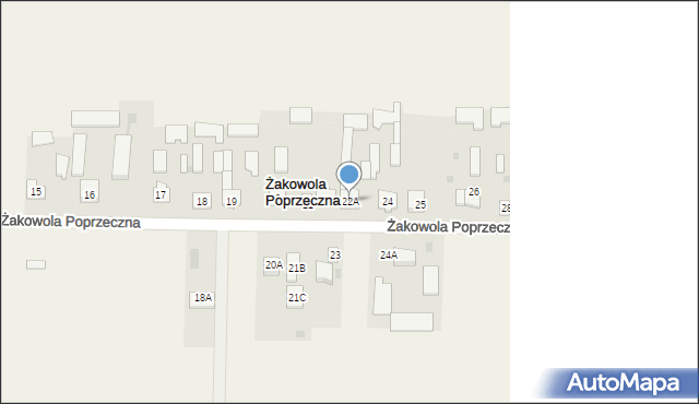 Żakowola Poprzeczna, Żakowola Poprzeczna, 22A, mapa Żakowola Poprzeczna