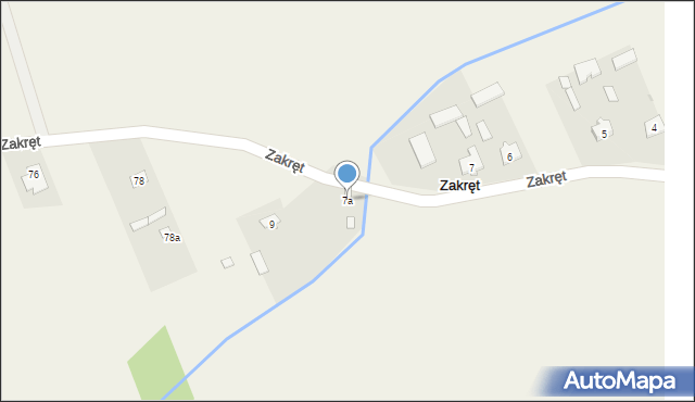 Zakręt, Zakręt, 7a, mapa Zakręt