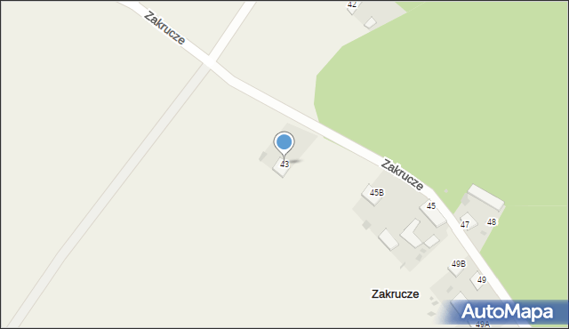 Zakrucze, Zakrucze, 43, mapa Zakrucze