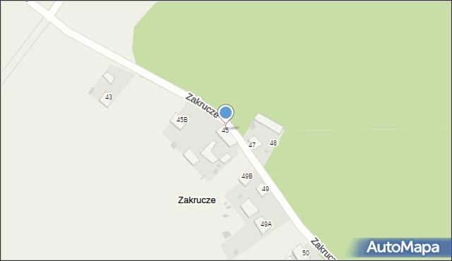 Zakrucze, Zakrucze, 45, mapa Zakrucze