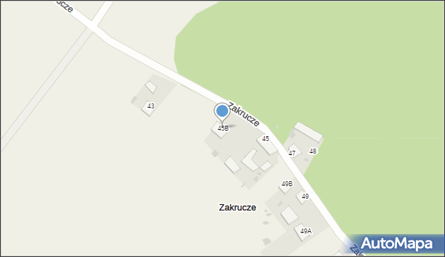 Zakrucze, Zakrucze, 45B, mapa Zakrucze