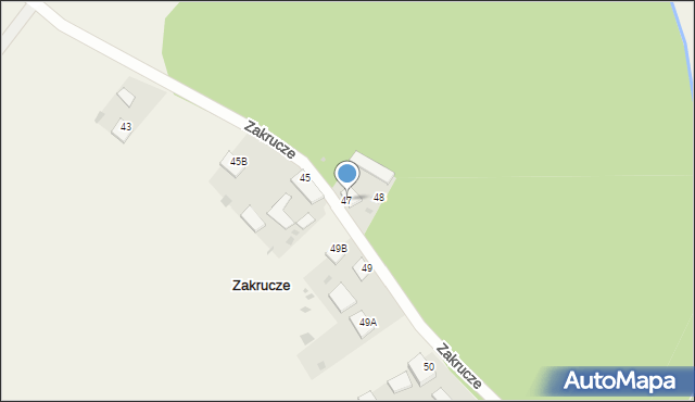 Zakrucze, Zakrucze, 47, mapa Zakrucze