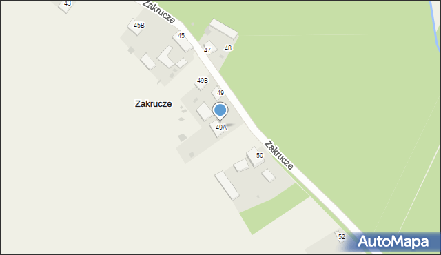 Zakrucze, Zakrucze, 49A, mapa Zakrucze