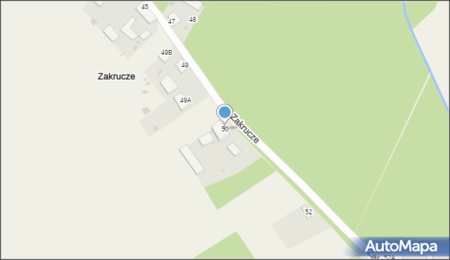 Zakrucze, Zakrucze, 50, mapa Zakrucze