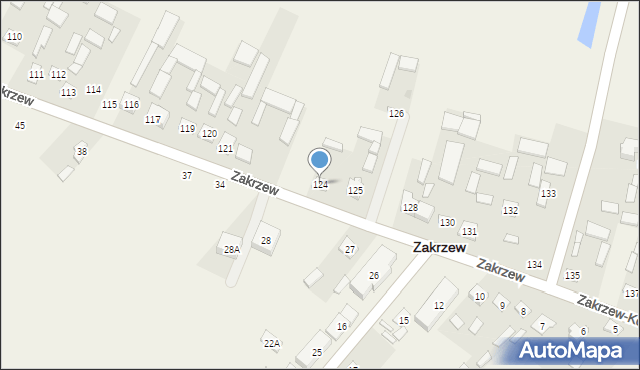 Zakrzew, Zakrzew, 124, mapa Zakrzew