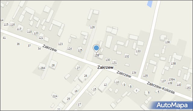 Zakrzew, Zakrzew, 128, mapa Zakrzew
