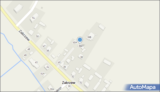 Zakrzew, Zakrzew, 39A, mapa Zakrzew