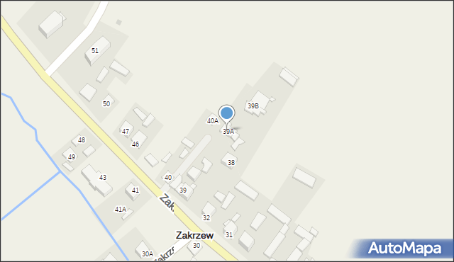 Zakrzew, Zakrzew, 39A, mapa Zakrzew