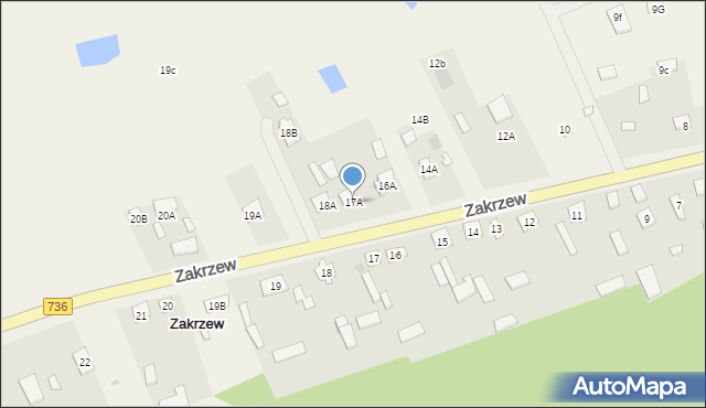 Zakrzew, Zakrzew, 17A, mapa Zakrzew