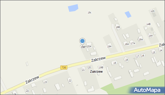 Zakrzew, Zakrzew, 20B, mapa Zakrzew