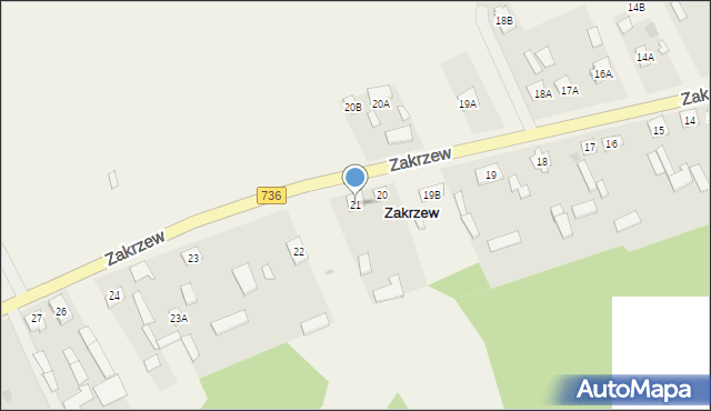 Zakrzew, Zakrzew, 21, mapa Zakrzew