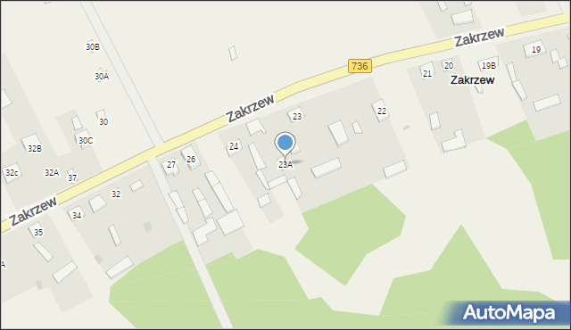 Zakrzew, Zakrzew, 23A, mapa Zakrzew