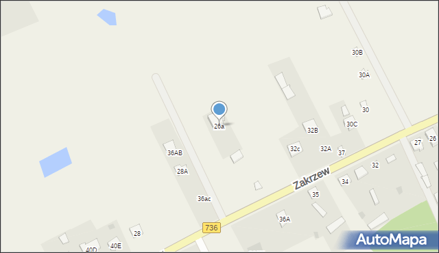 Zakrzew, Zakrzew, 26a, mapa Zakrzew