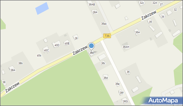 Zakrzew, Zakrzew, 36b, mapa Zakrzew