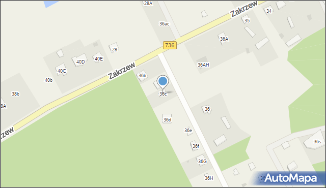 Zakrzew, Zakrzew, 36c, mapa Zakrzew