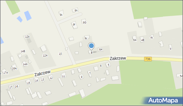 Zakrzew, Zakrzew, 8, mapa Zakrzew