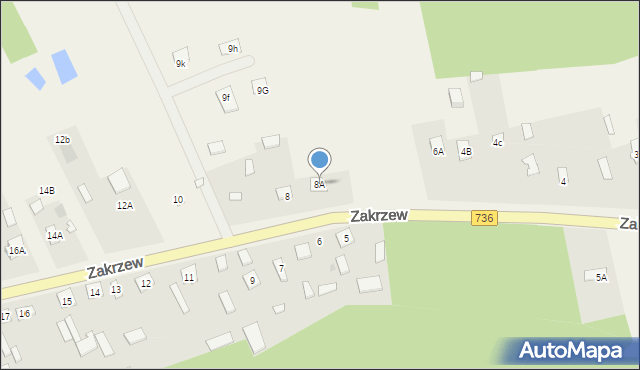 Zakrzew, Zakrzew, 8A, mapa Zakrzew