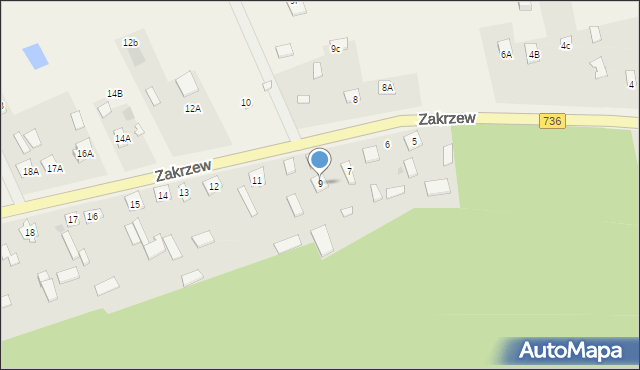 Zakrzew, Zakrzew, 9, mapa Zakrzew