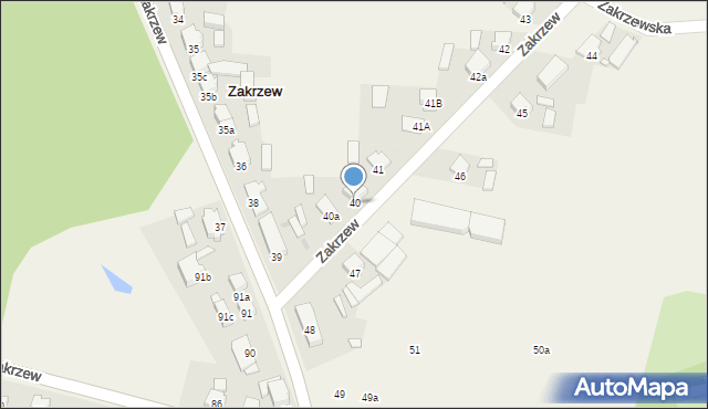 Zakrzew, Zakrzew, 40, mapa Zakrzew