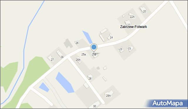 Zakrzew, Zakrzew, 25B, mapa Zakrzew